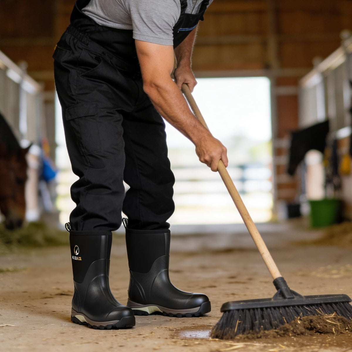 Waterproof Insulated Mid Calf Rubber Boots P82823