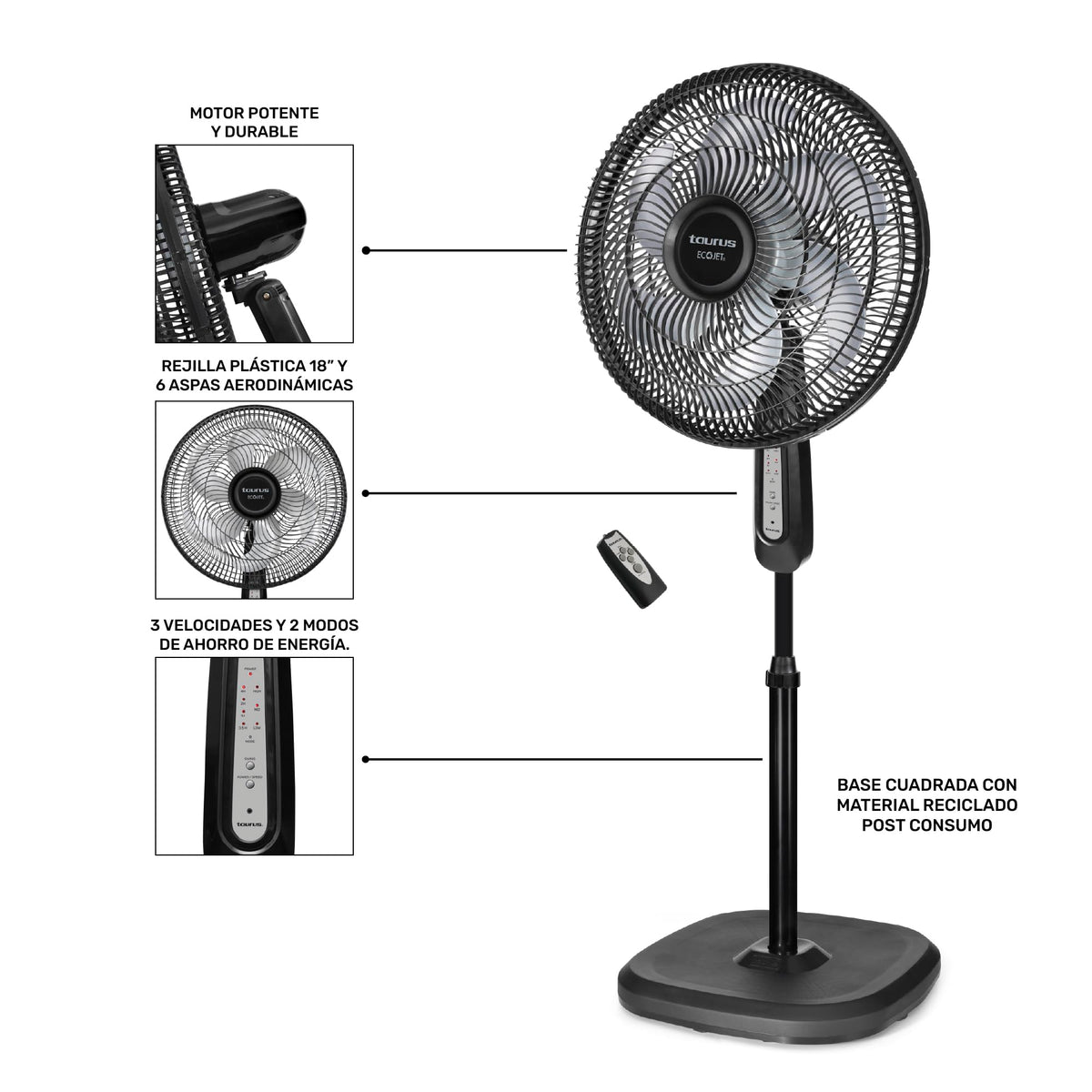 16" Oscillating Pedestal Fan with Remote E999