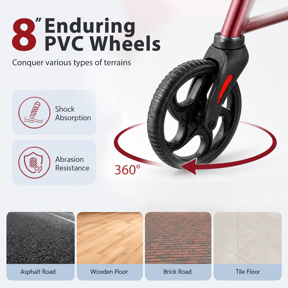 Foldable Rollator Walker 4 Wheel Transport Chair G449