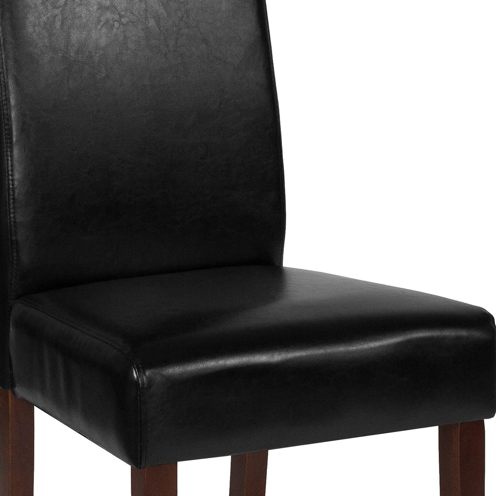 Black Faux Leather Parsons Chair 6-Pack F182