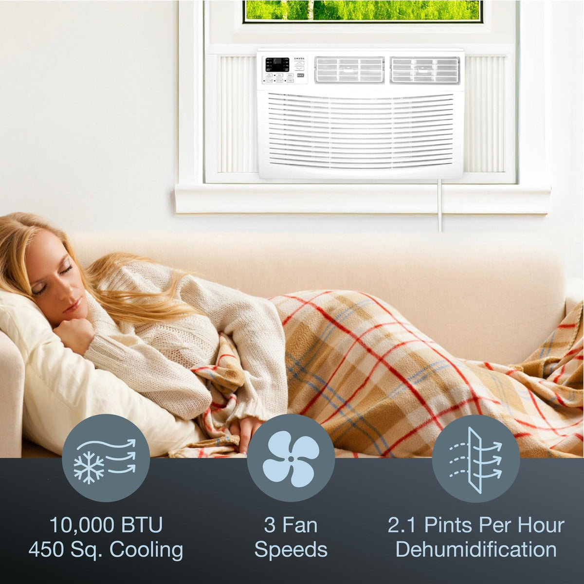 10,000 BTU White Window Air Conditioner D7595