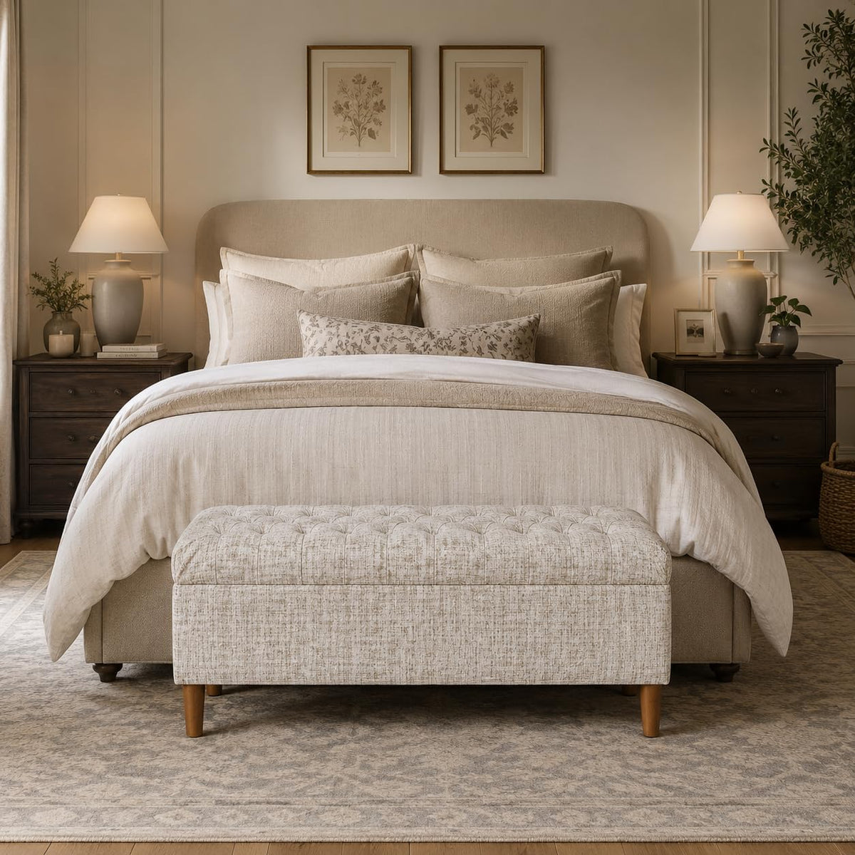 40" Button Tufted Storage Bench X271