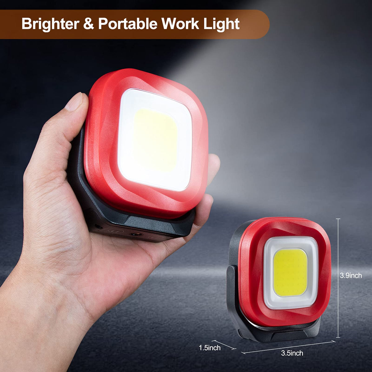 Magnetic Work Light, 42 LEDs 1000 Lumens Rechargeable Portable Inspection Light (2 PCS) B87479