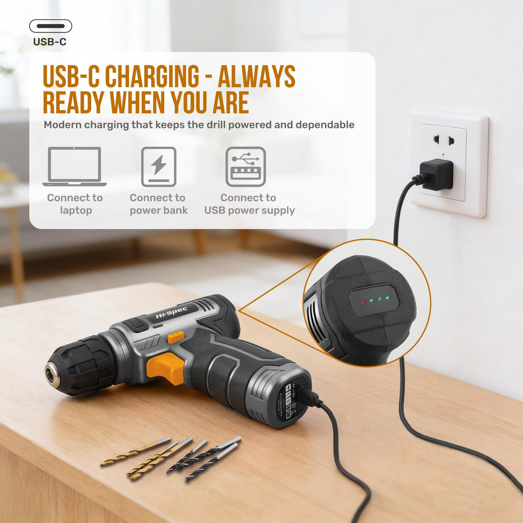 8V Cordless Drill Set & Household Tool Kit Z68306