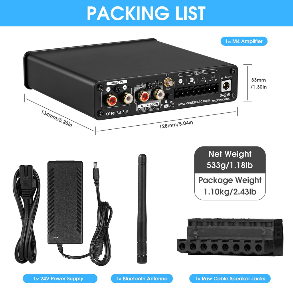 4 Channel Bluetooth Amplifier V1869