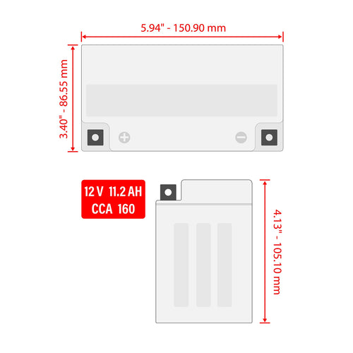 12V 11.2Ah AGM Battery E610760