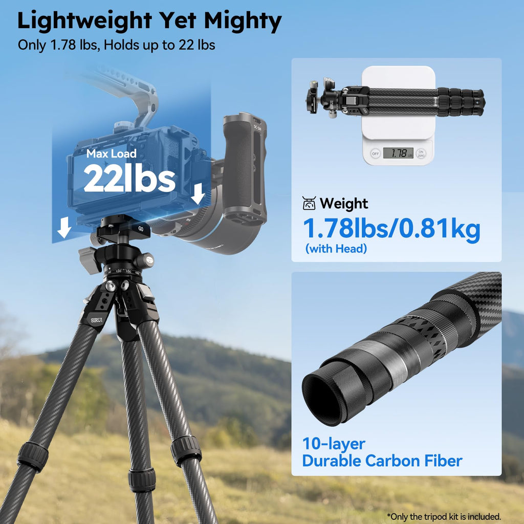 Carbon Fiber Mini Desktop Tripod with 360° Ball Head R9925