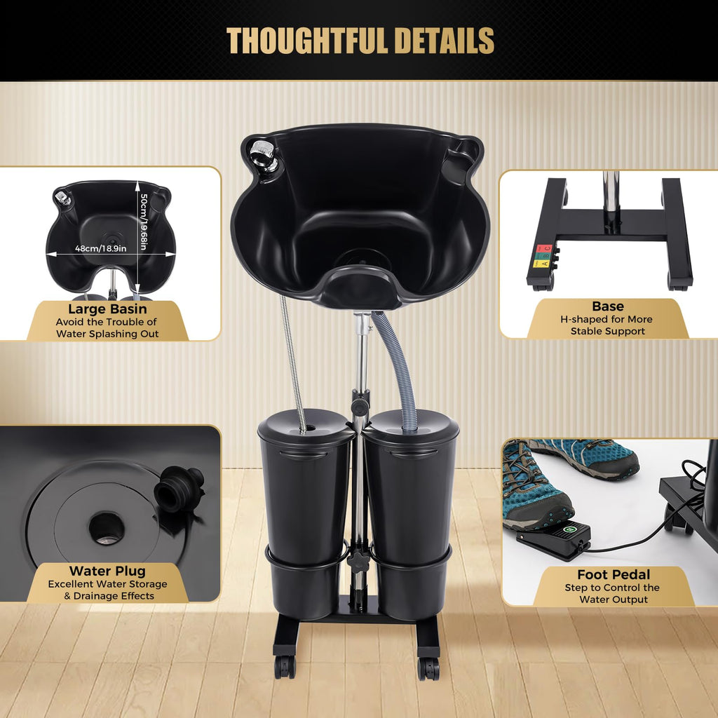 Portable Shampoo Bowl with Electric Pump and Sprayer G1720