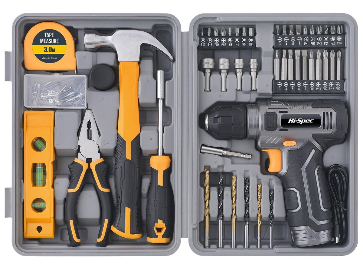 8V Cordless Drill Set & Household Tool Kit Z68306