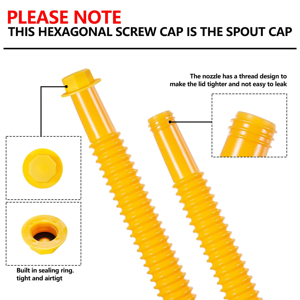 Gas Can Spout Replacement Kits 3 Pack Yellow U514