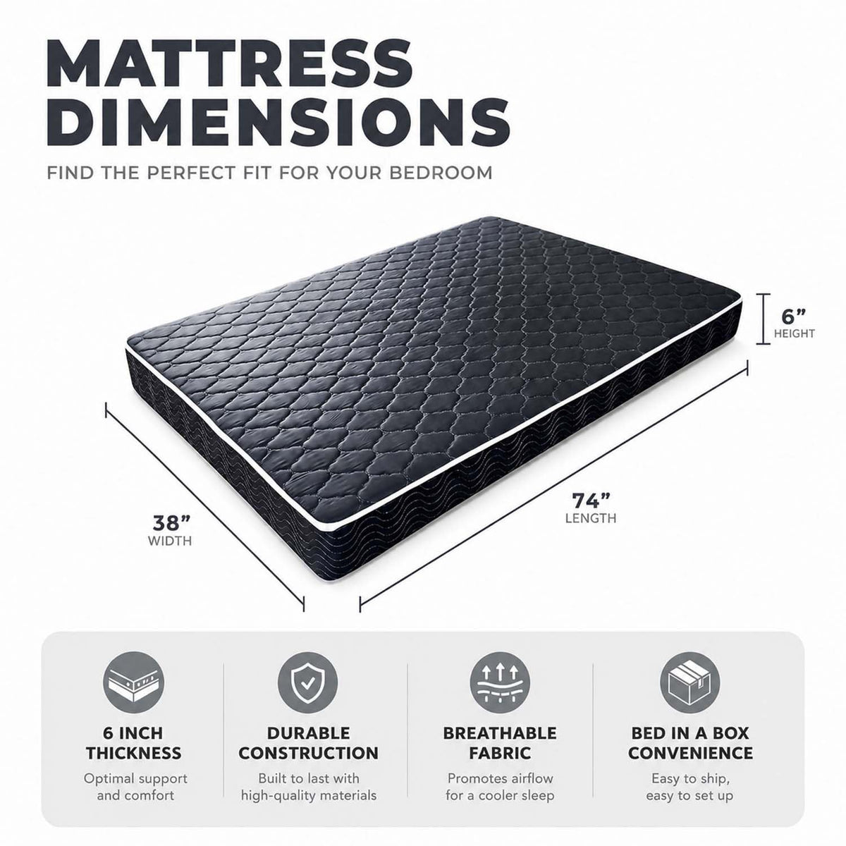 6 Inch Twin Memory Foam Mattress T303078
