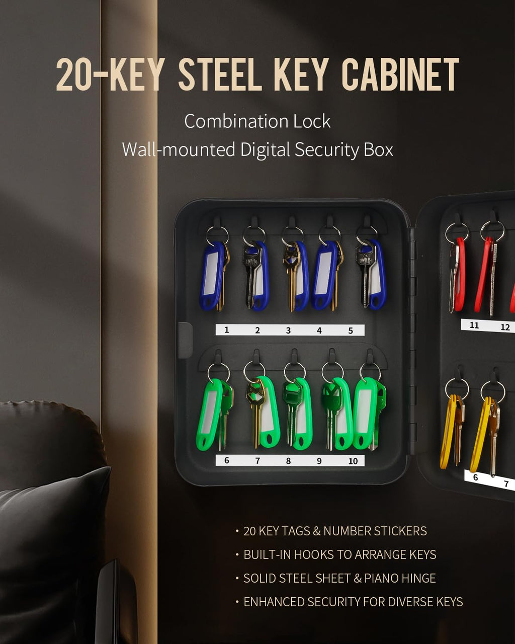 Steel Key Cabinet with Combination Lock Y499