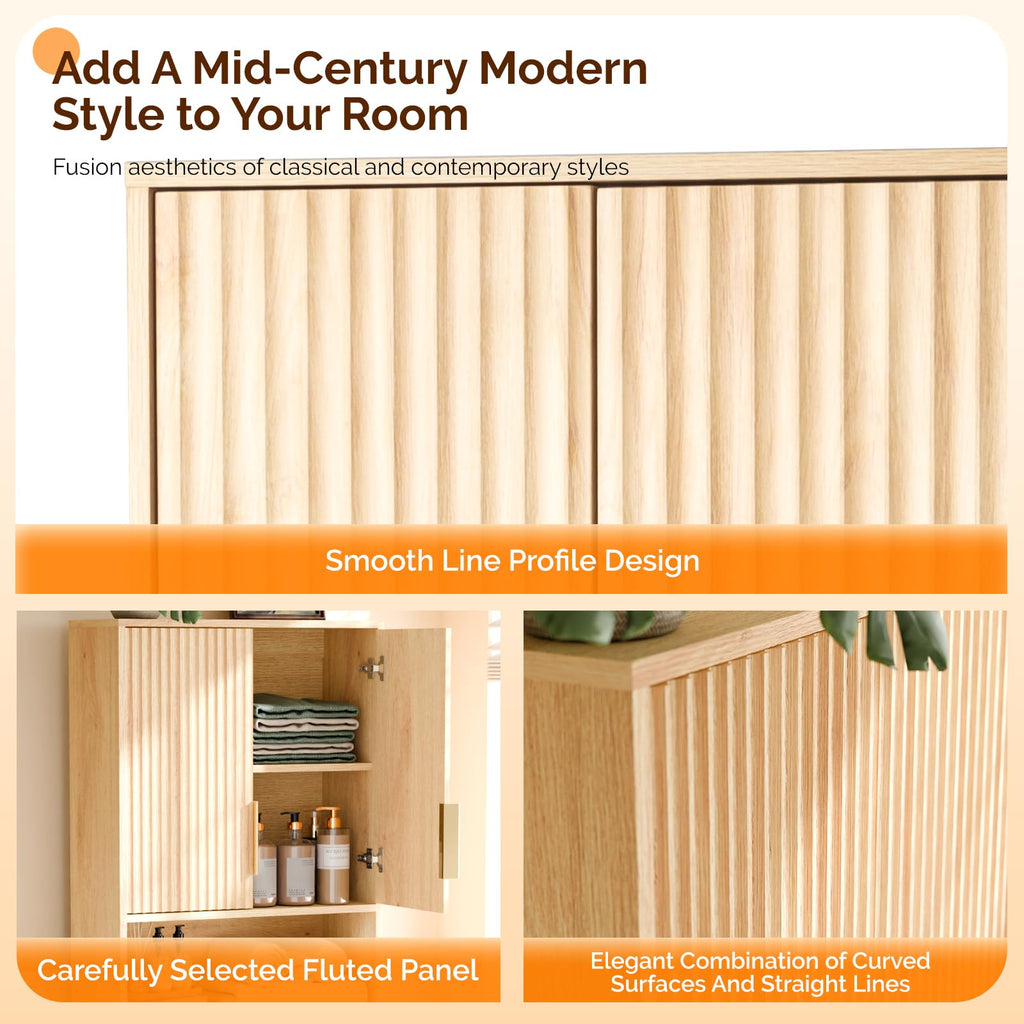 Over The Toilet Storage Cabinet with Adjustable Shelves J908