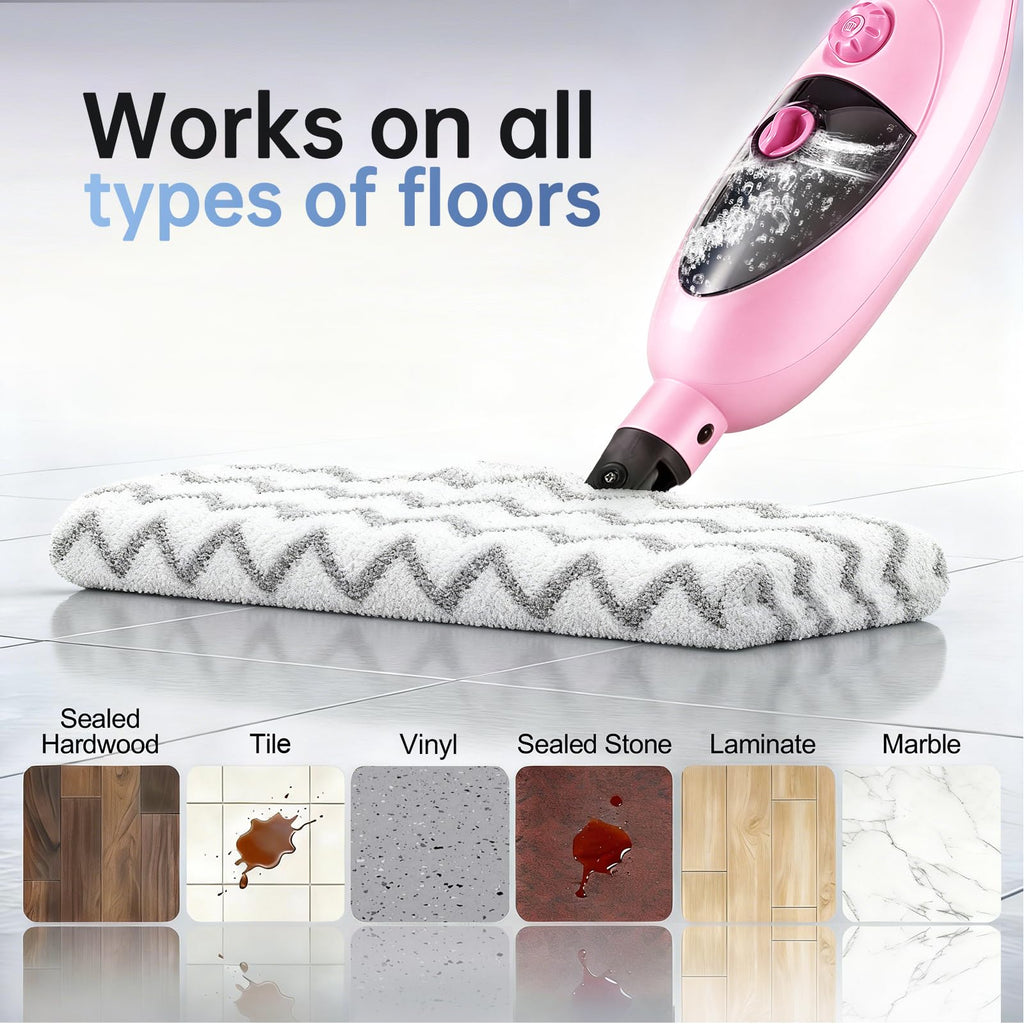 1200W Steam Mop Cleaner with Double-Sided Pads R665