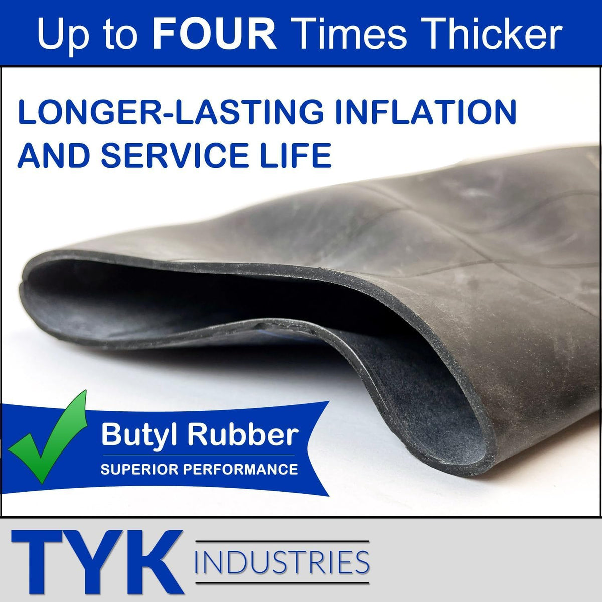 4.00-15, 5.00-15, 5.90-15 Tri Rib Tractor Tire Inner Tubes with TR15 Valve Stems P87090