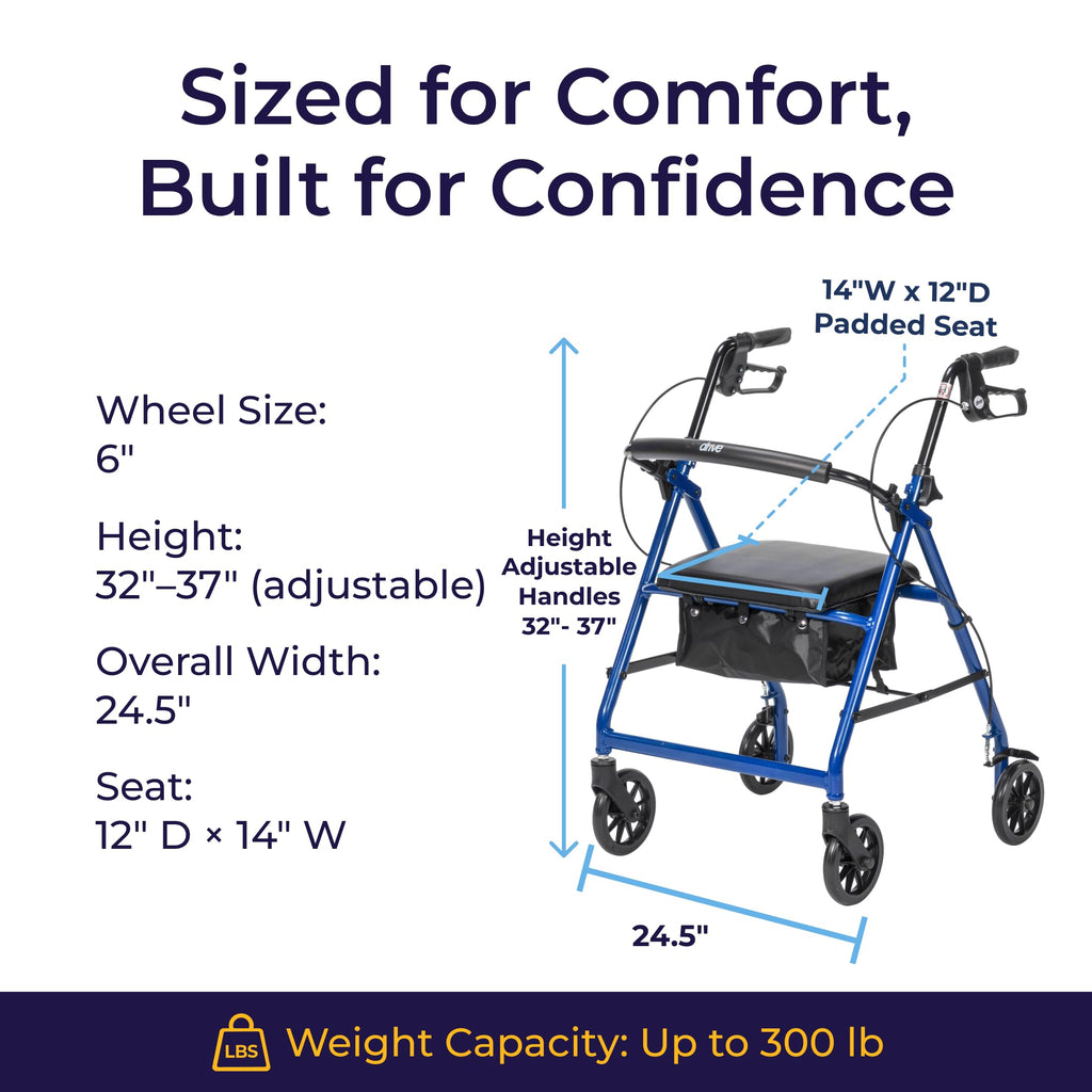 Blue Aluminum Rollator Walker Y406845