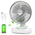 4000mAh Rechargeable Oscillating Desk Fan White D600