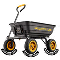 10-in No-Flat Tires 600lb Garden Dump Cart 4 Cu.Ft Wheelbarrow Black K98492