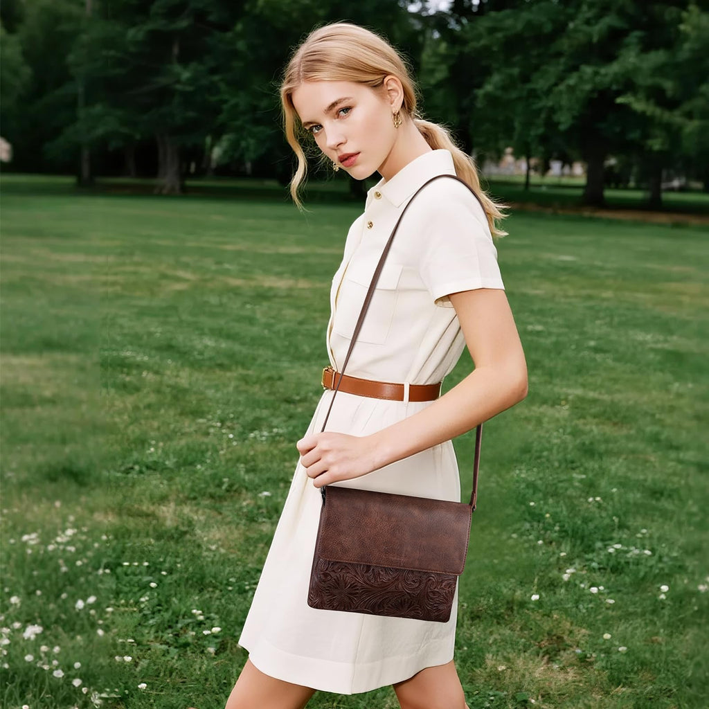 Small Vegan Leather Crossbody Bag with Adjustable Strap L92831
