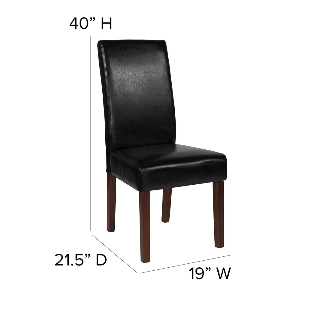 Black Faux Leather Parsons Chair 6-Pack F182