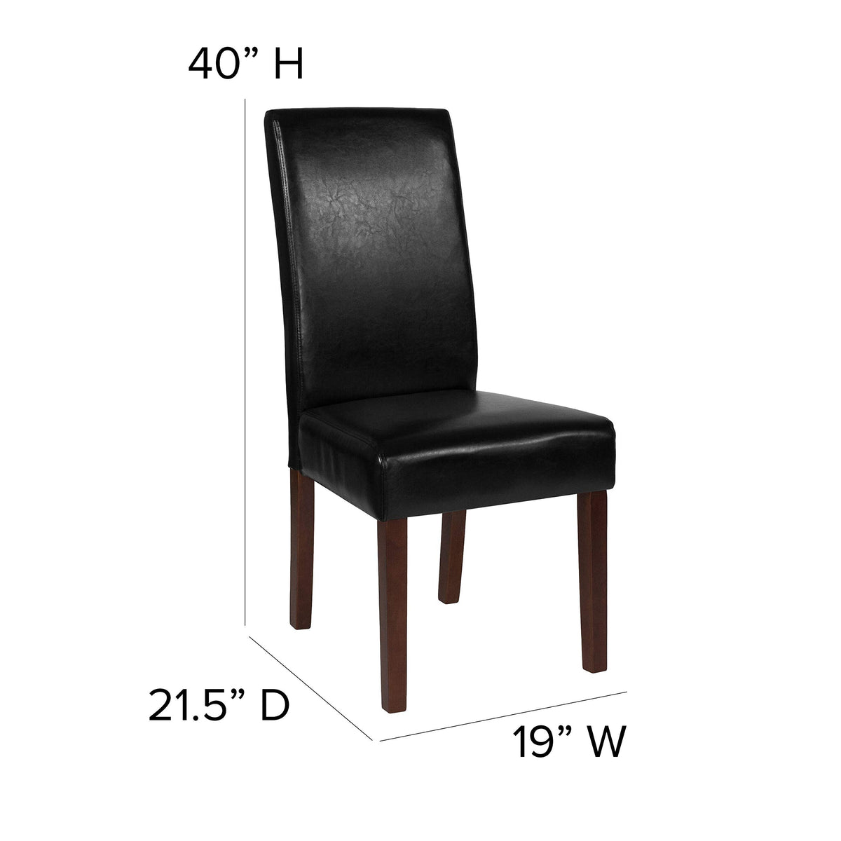 Black Faux Leather Parsons Chair 6-Pack F182