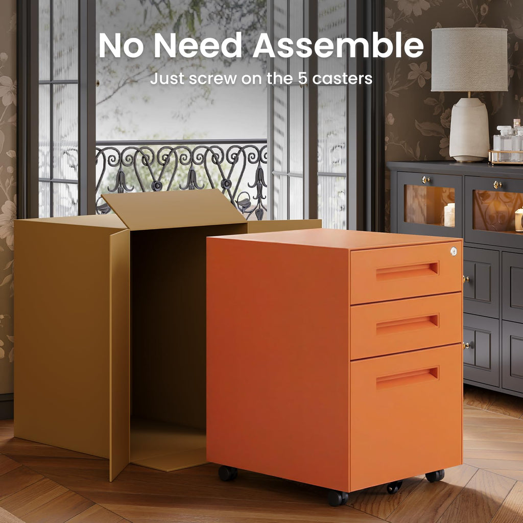 3 Drawer Metal Rolling File Cabinet M6592