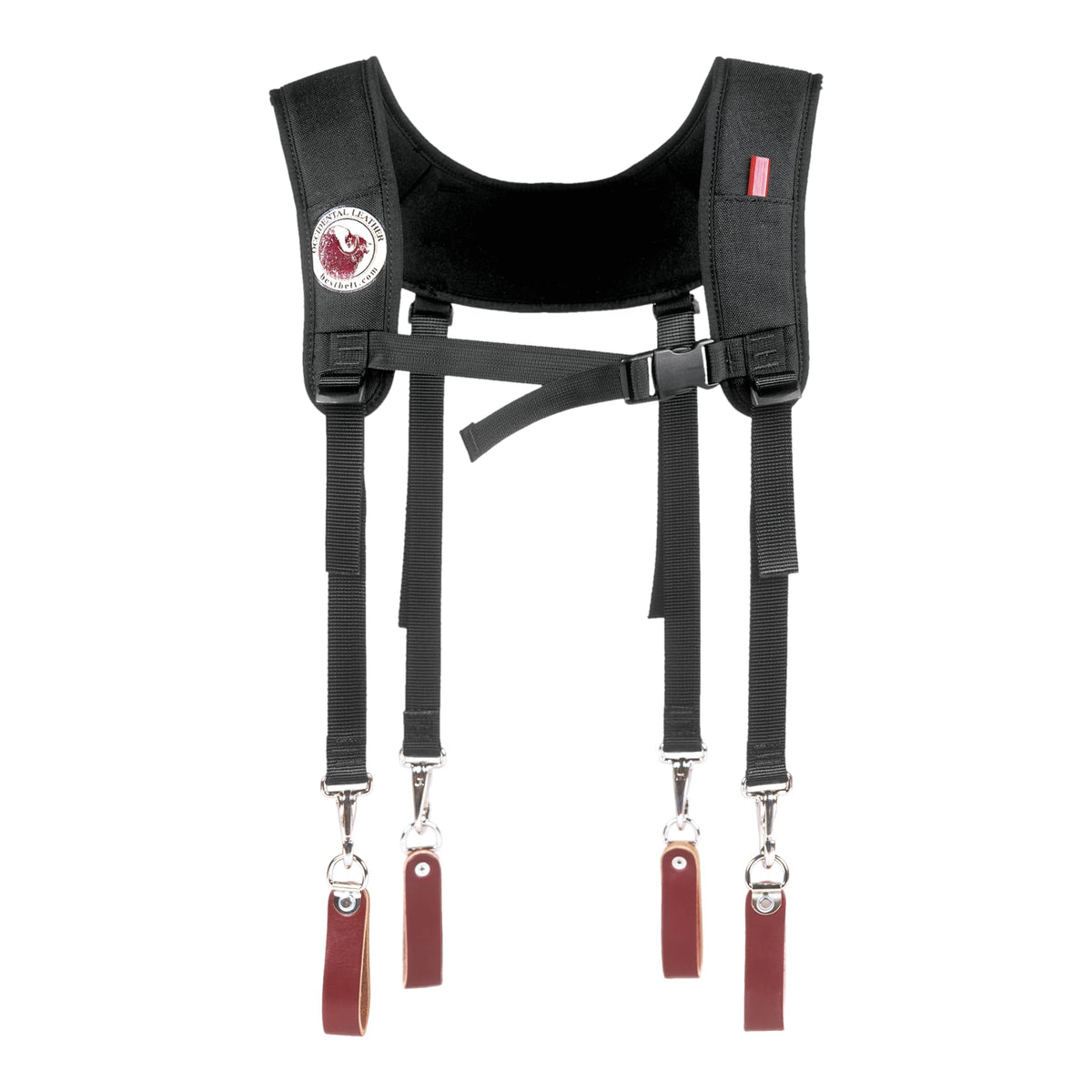 Leather Suspenders with Pockets N132