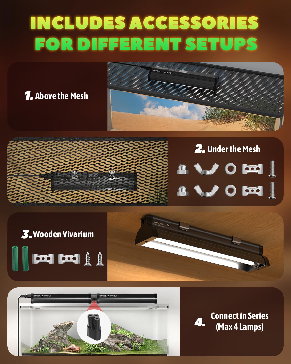 8W T5 UVB 5.0 and 10.0 Switchable Reptile Light Bar E427713