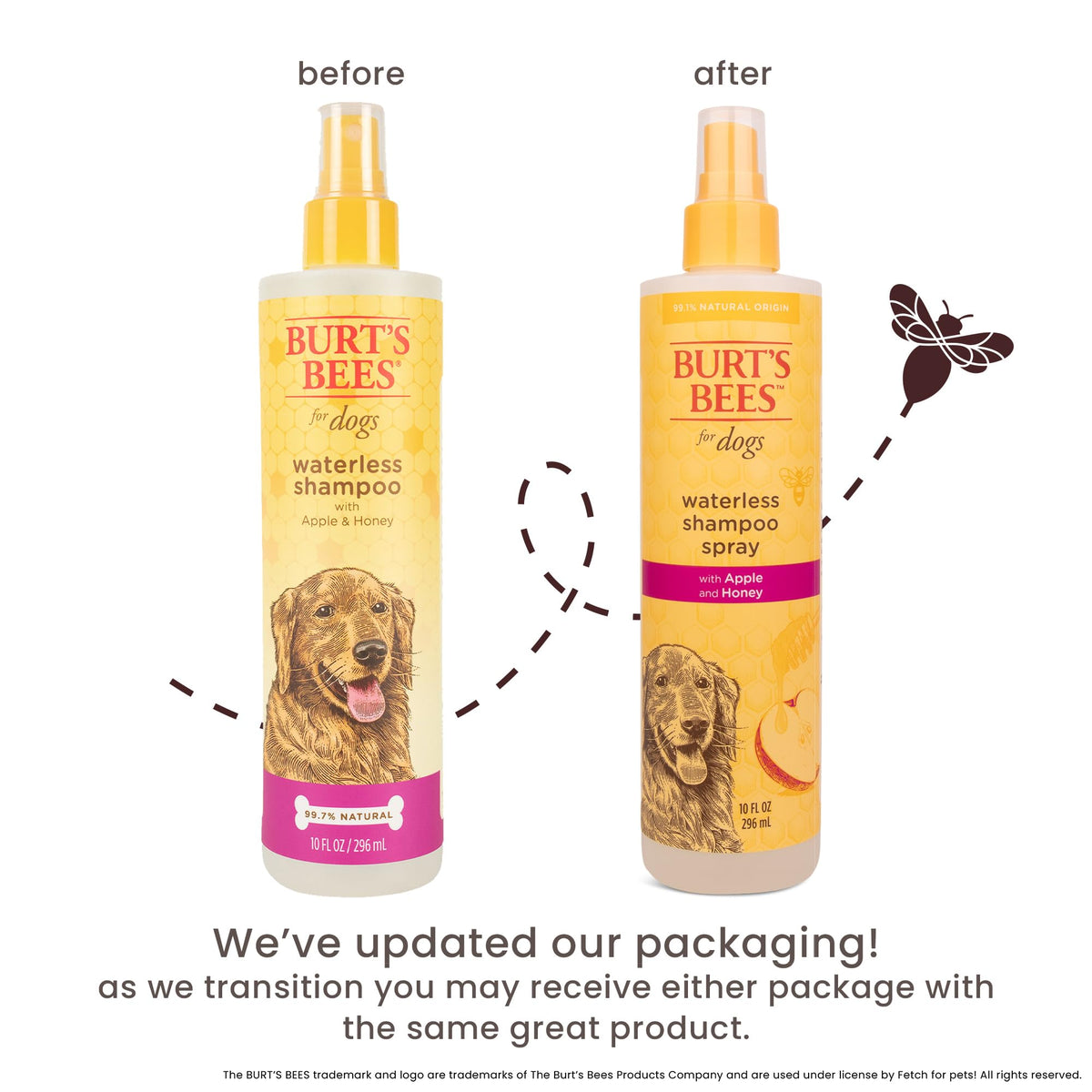 Waterless Shampoo Spray with Apple & Honey, 10 Fl Oz W3067