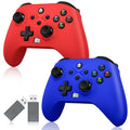 2 Pack Wireless Controller with Turbo Macro Hall Trigger Dual Vibration 3.5mm Audio Jack Built-in Battery 2.4GHz Adapter F478