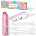 Set of 4 Non-Slip Clear Acrylic Mahjong Racks with Pushers V9576