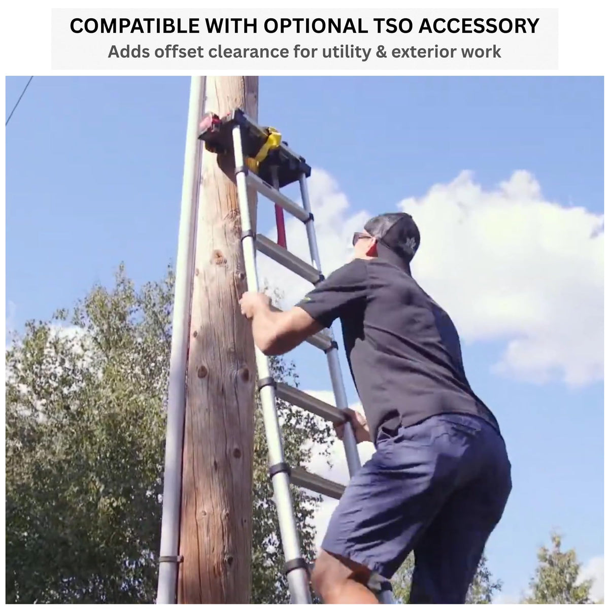 Telescoping Extension Ladder 14.5 ft 300 lb T9642