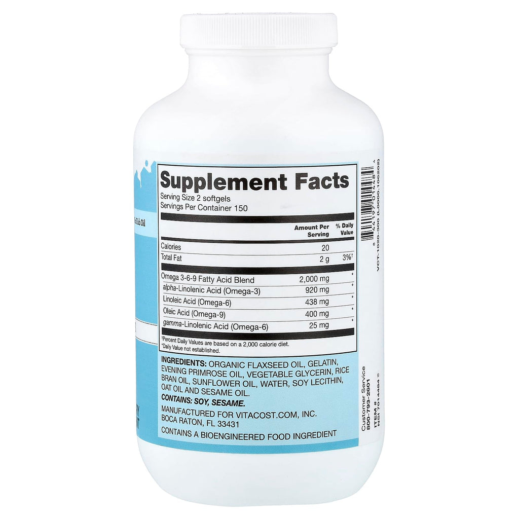Omega 3-6-9 Oil Blend 300 Softgels 1,000 mg V7167
