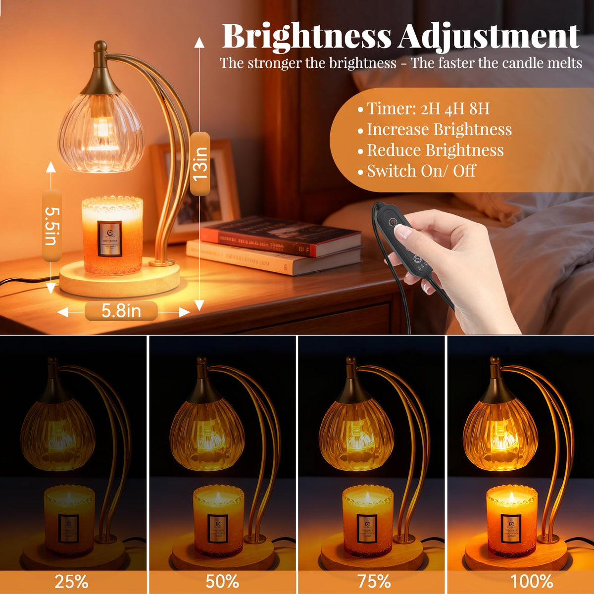 Dimmable Candle Warmer Lamp with Timer F129