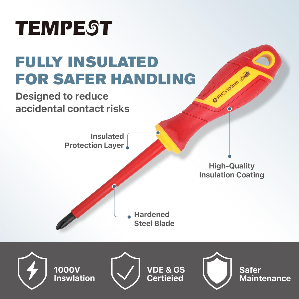 7 Piece VDE Insulated Screwdriver Set with Voltage Tester D586284