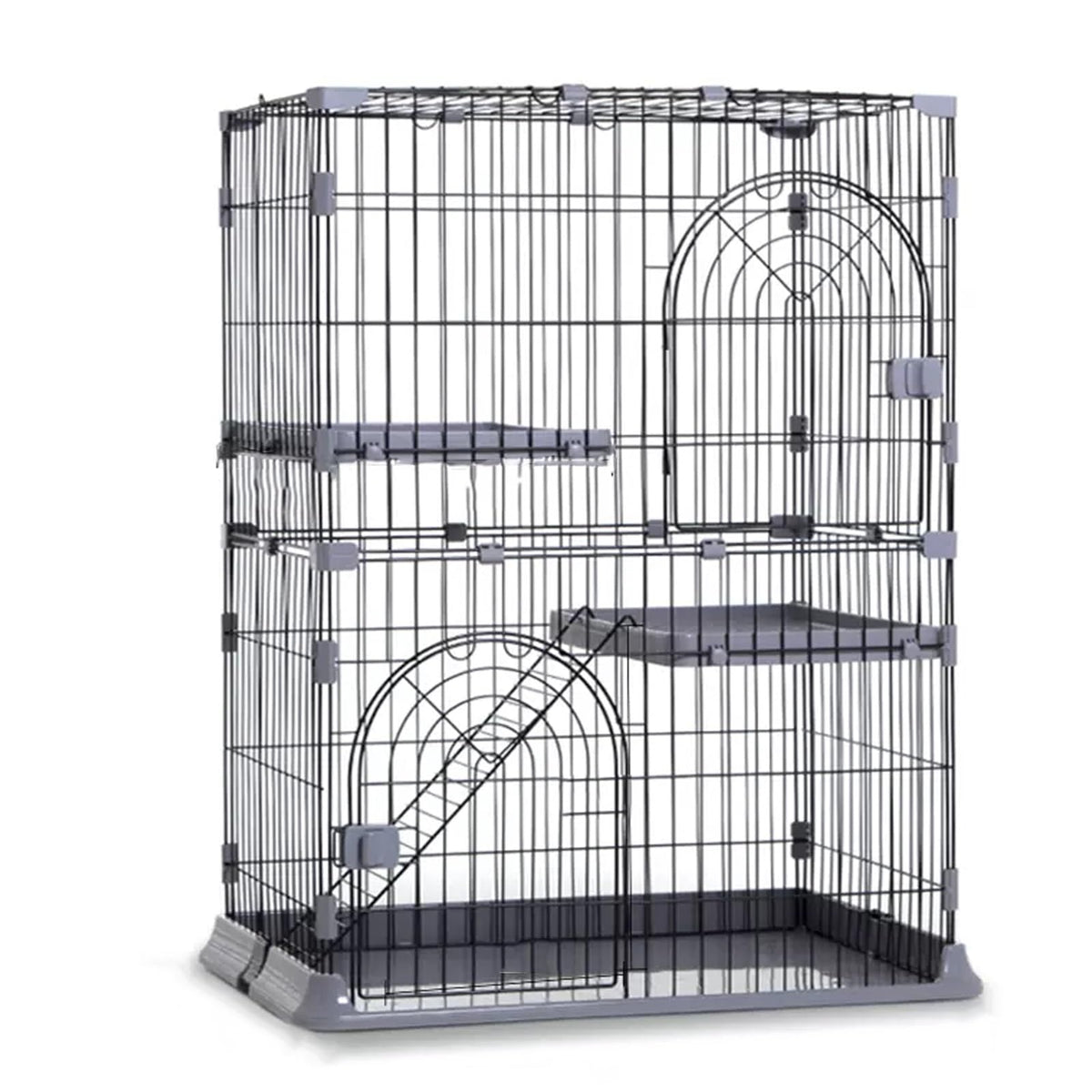 4-Tier Cat Cage Playpen with Hammock & Platforms N2995