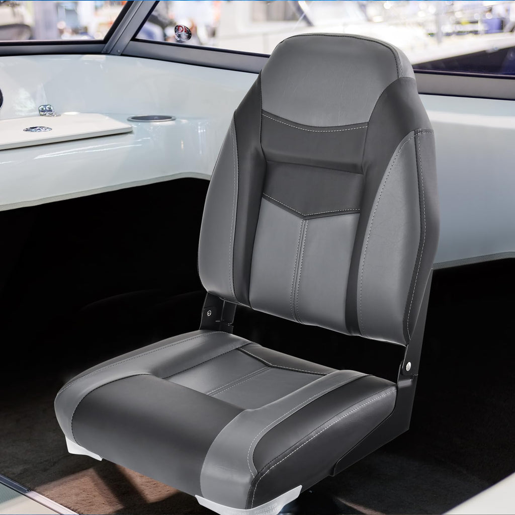 2 Pack Black Grey High Back Folding Boat Seats M376