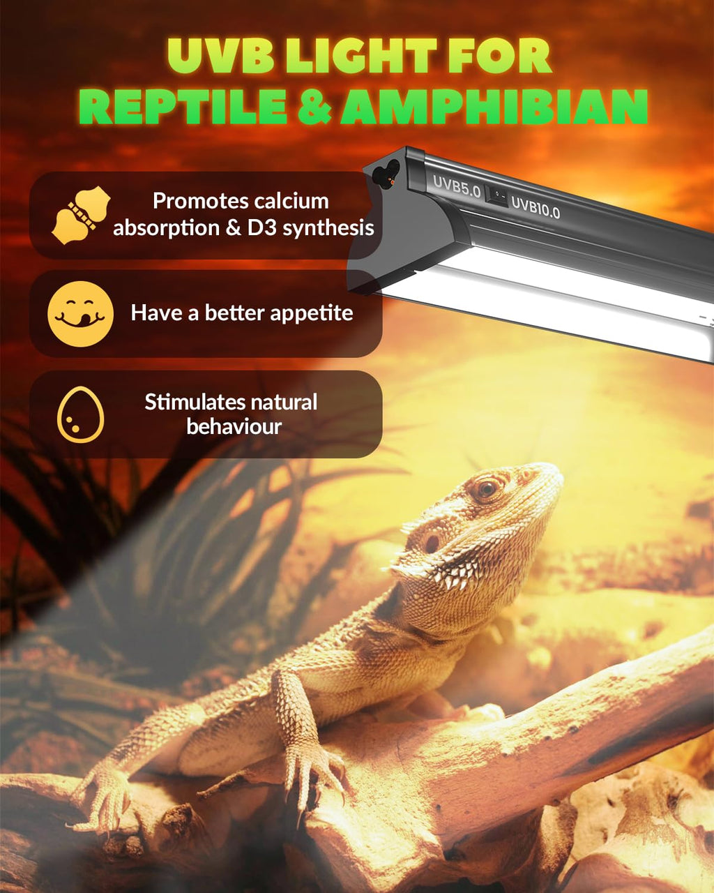 8W T5 UVB 5.0 and 10.0 Switchable Reptile Light Bar E427713