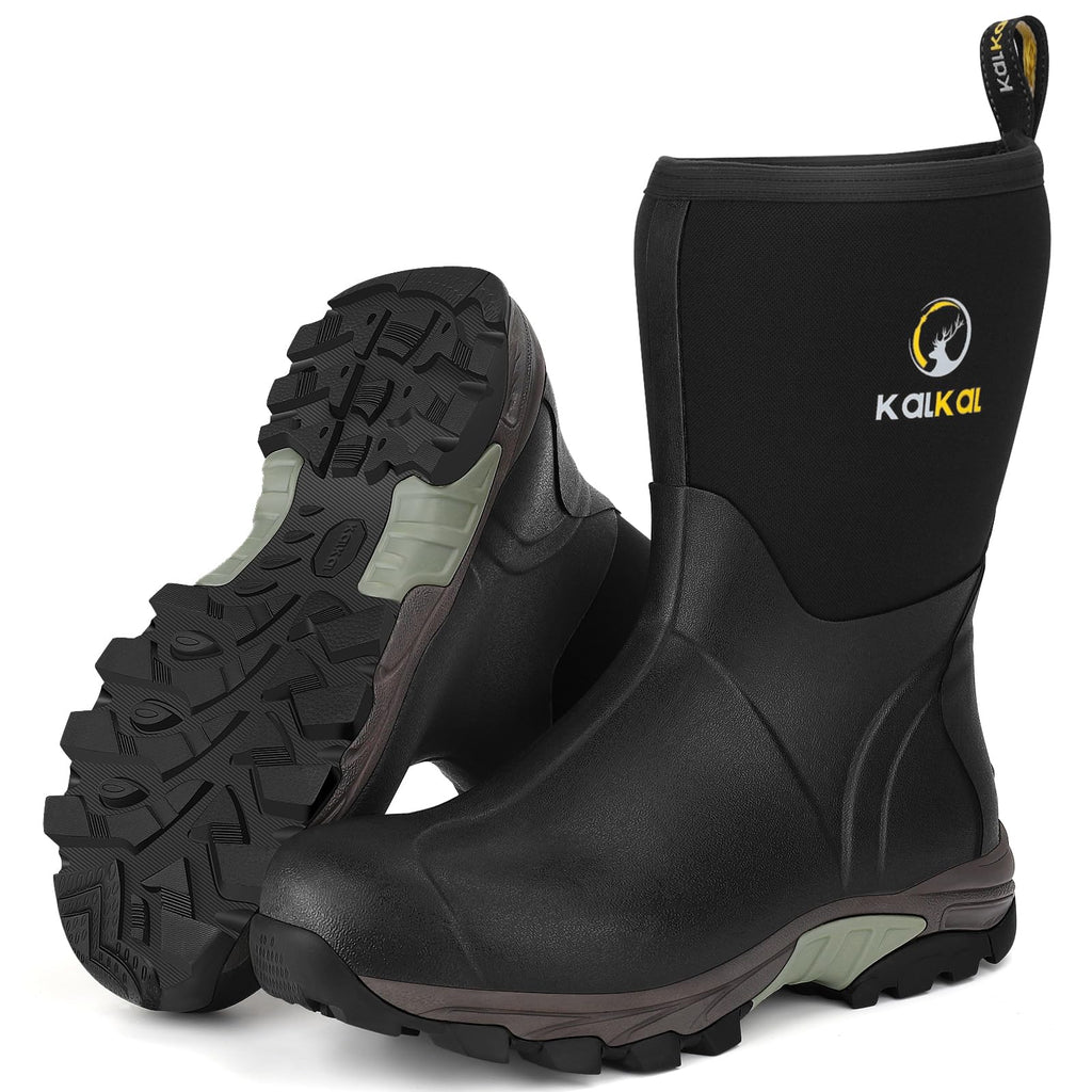 Waterproof Insulated Mid Calf Rubber Boots P82823