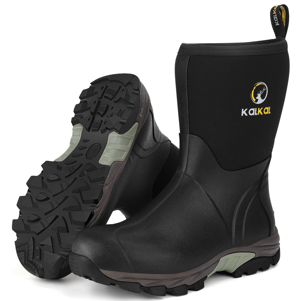 Waterproof Insulated Mid Calf Rubber Boots P82823