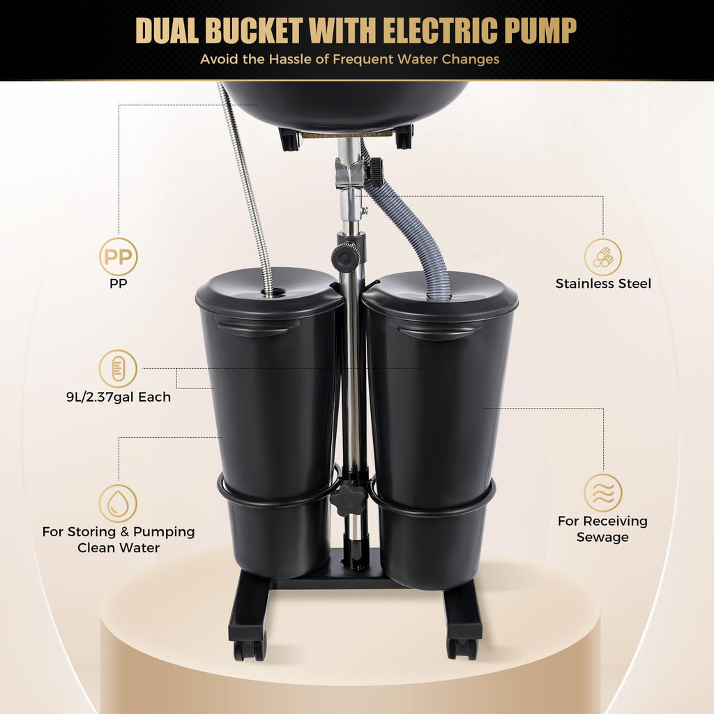 Portable Shampoo Bowl with Electric Pump and Sprayer G1720