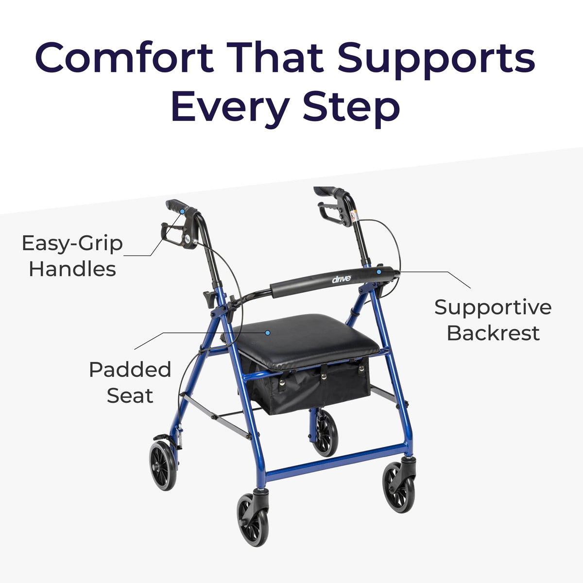 Blue Aluminum Rollator Walker Y406845