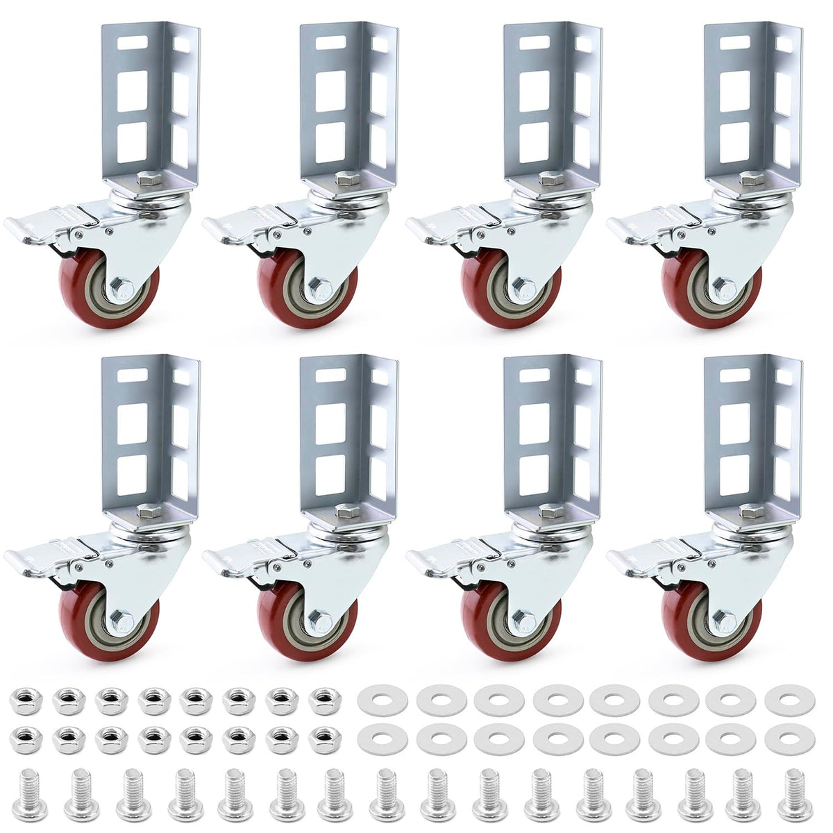 3" Boltless Rack Caster Wheels, 8 Pack T714