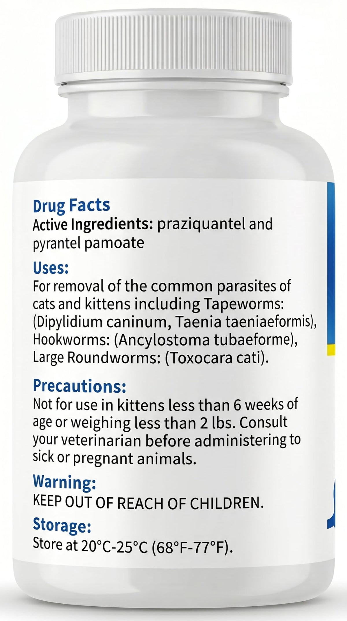 Broad Spectrum Dewormer Tablets for Cats and Kittens, 100 Tablets O2712