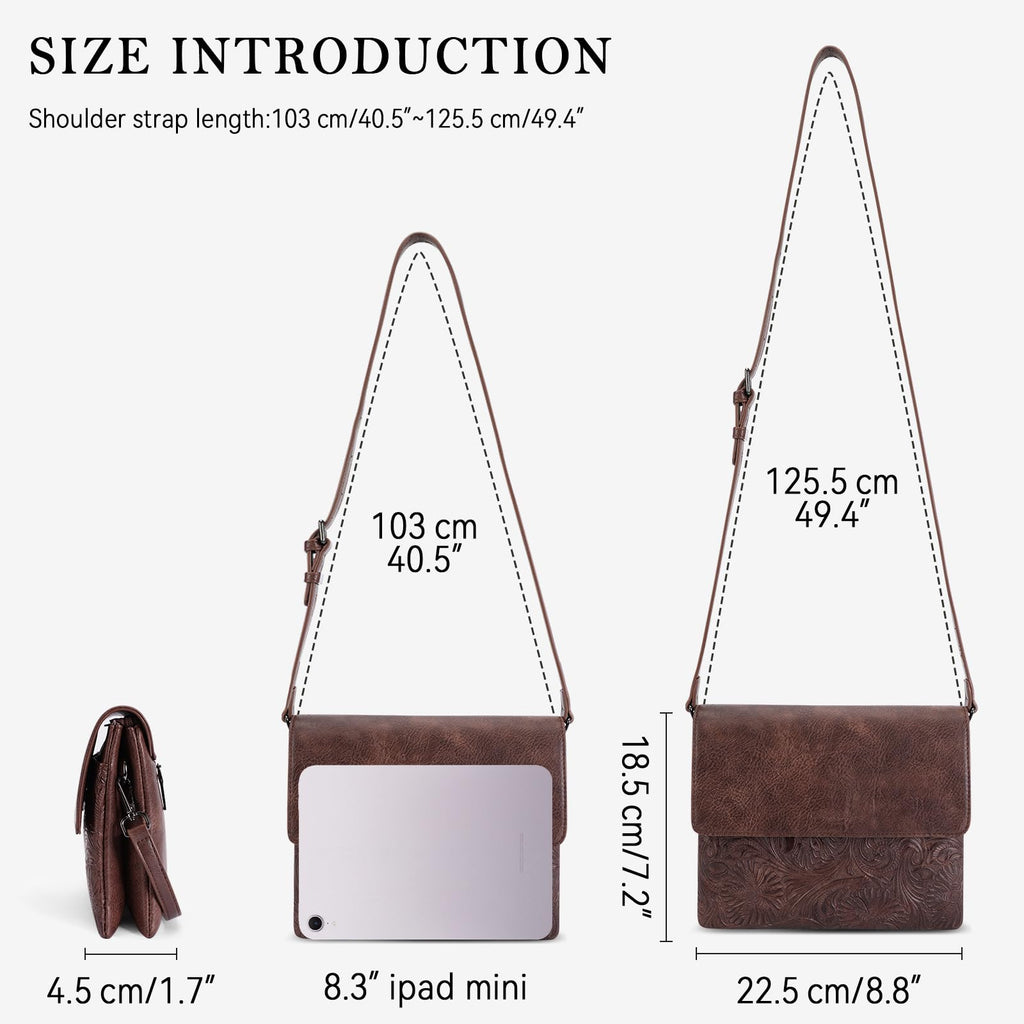Small Vegan Leather Crossbody Bag with Adjustable Strap L92831
