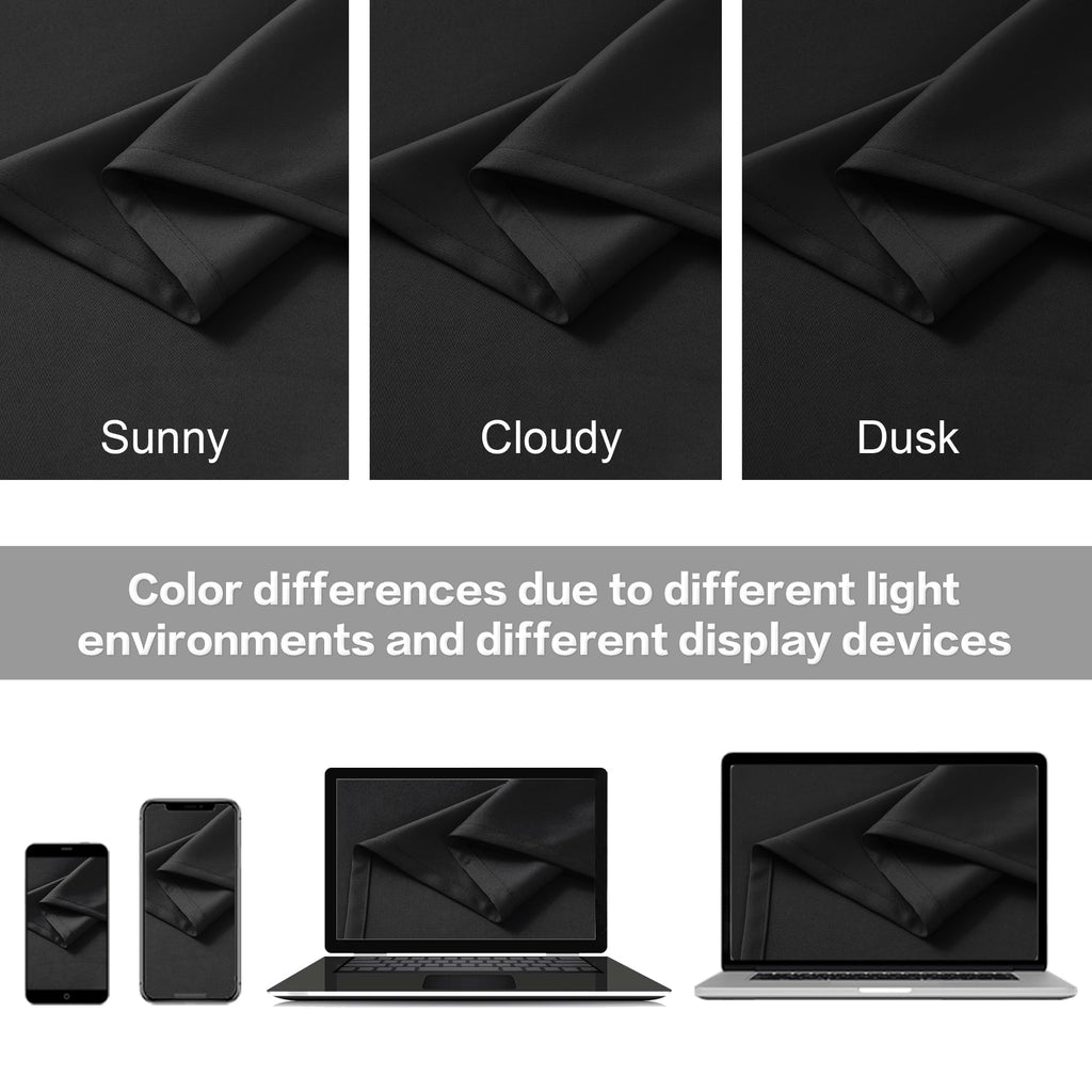 Black 102 Inches Long 2 Panels Blackout Curtains F243