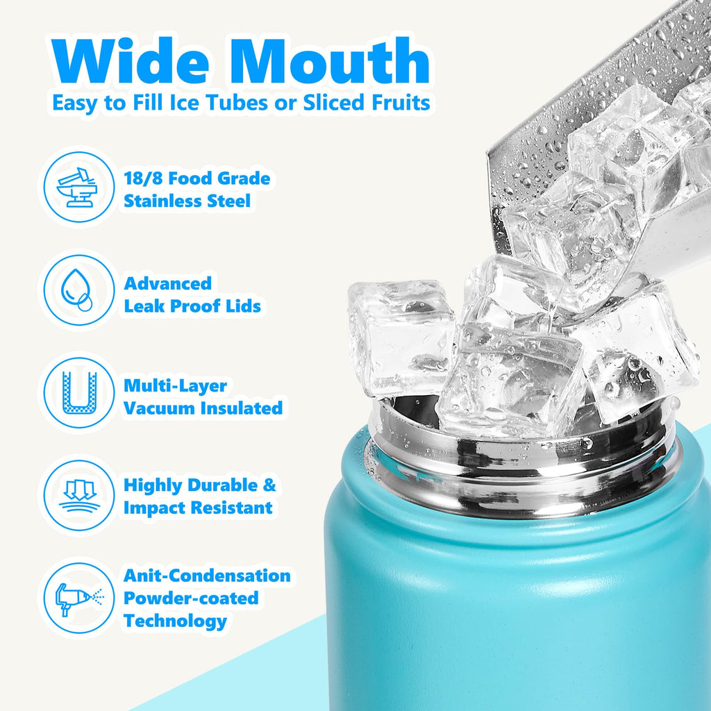 Insulated Water Bottle with Lid & Boot & Stickers, 24 oz P1976