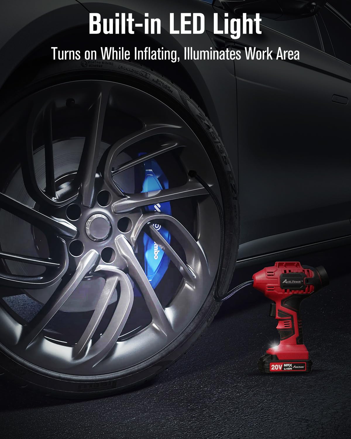 Cordless Tire Inflator Portable Air Compressor X58715