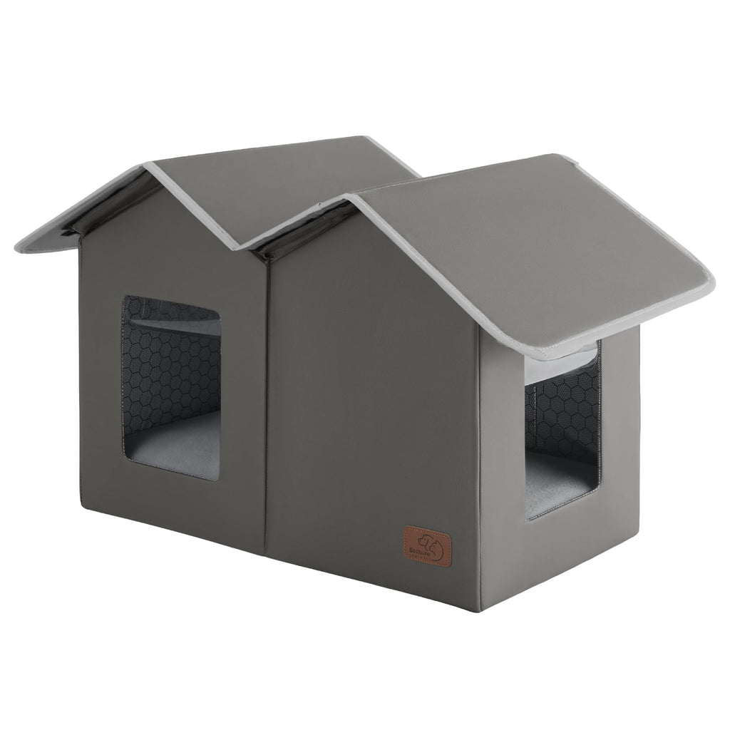 Weatherproof Outdoor Cat House with Raised Base U450353