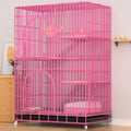 Collapsible Metal Wire Cat Cage with Wheels Q322